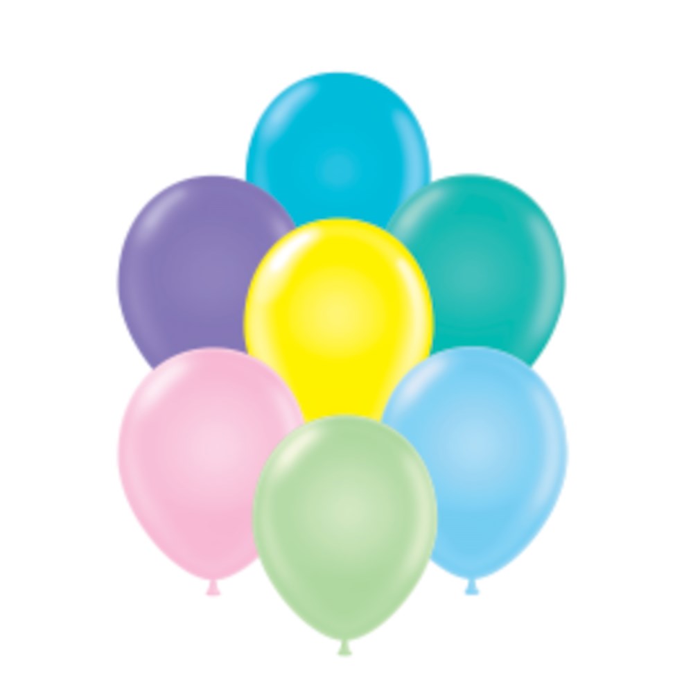 Tuftex Pastel Assorted 11 inch Latex Balloons 12ct