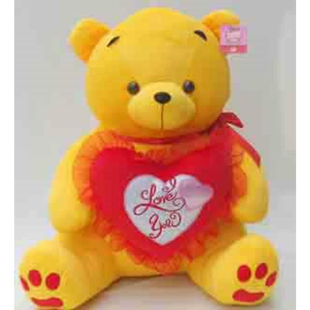 12in Yellow Bear I Love You - Toy World Inc