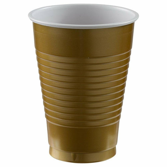 12oz Plastic Cup 50ct Gold - Toy World Inc