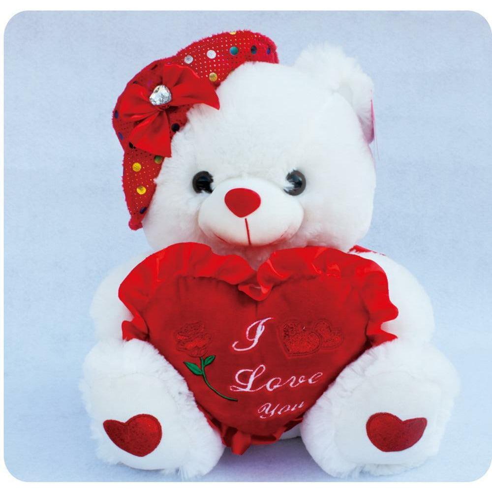 13.5in White Bear I Love You - Toy World Inc