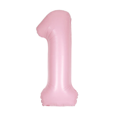 Globo gigante con números de aluminio de 34 pulgadas, rosa pastel mate 1