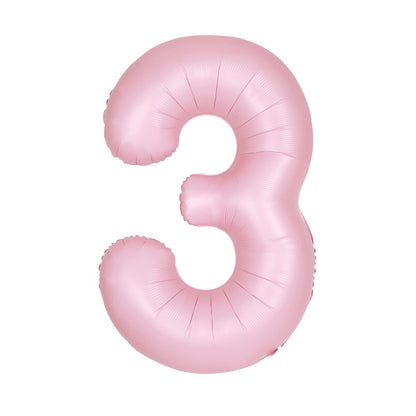 Globo gigante con números de aluminio de 34 pulgadas, rosa pastel mate 3