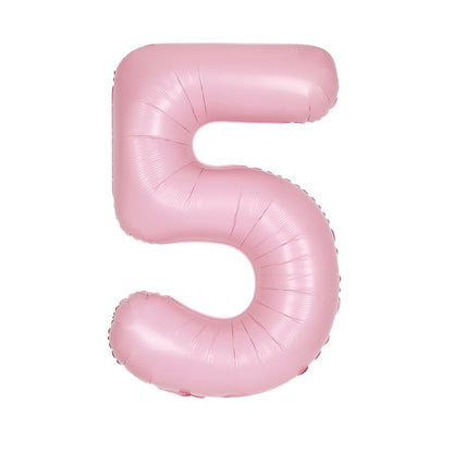 Jumbo Foil Number Balloon 34 inch Matte Pastel Pink 5