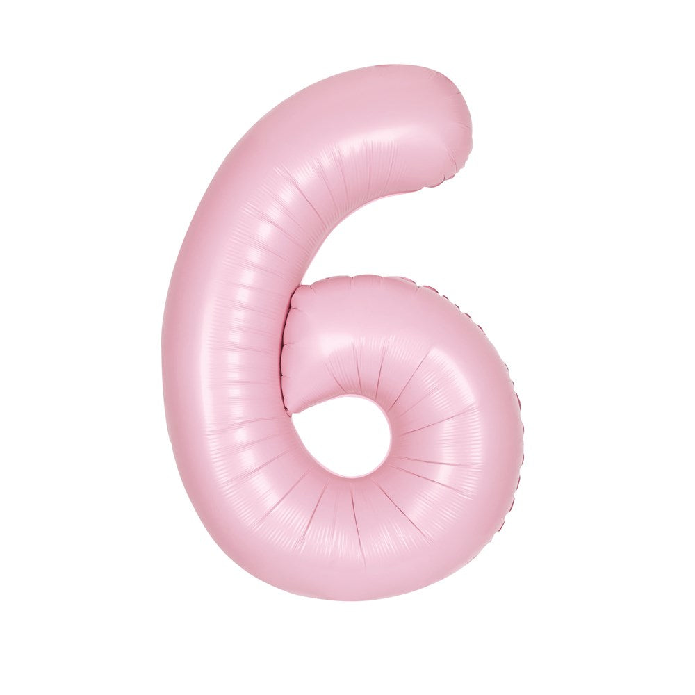 Jumbo Foil Number Balloon 34in Matte Pastel Pink 6