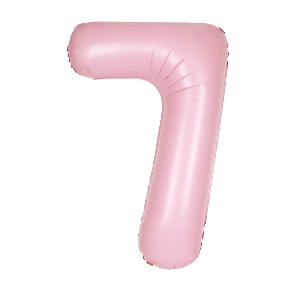 Jumbo Foil Number Balloon 34in Matte Pastel Pink 7