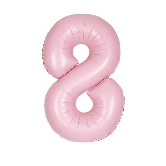 Globo gigante con números de aluminio de 34 pulgadas, rosa pastel mate 8