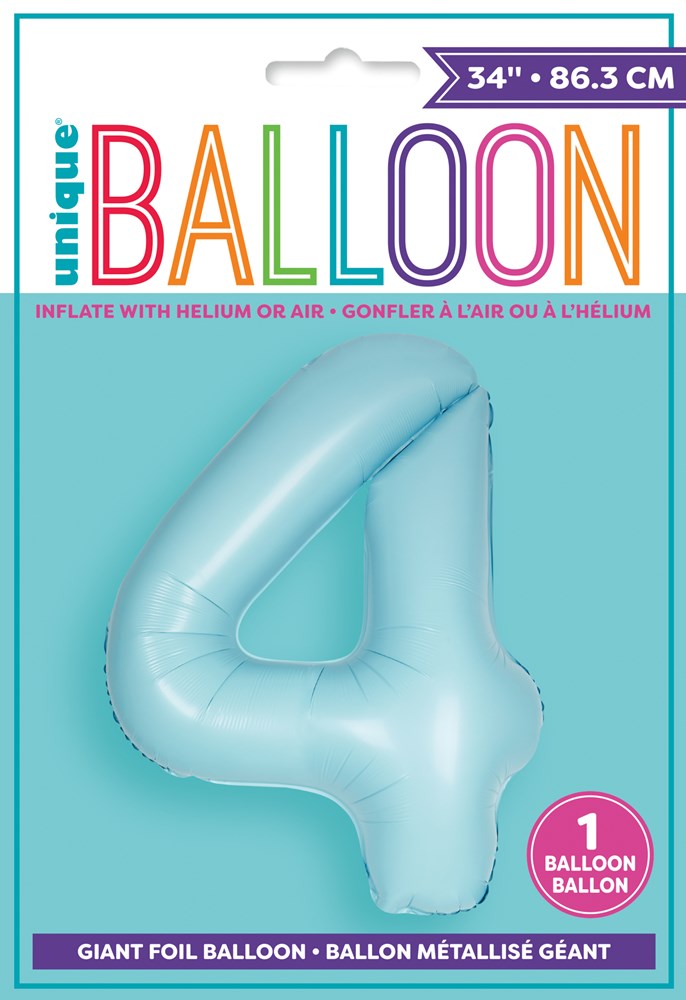 Jumbo Foil Number Balloon 34in Matte Pastel Blue 4