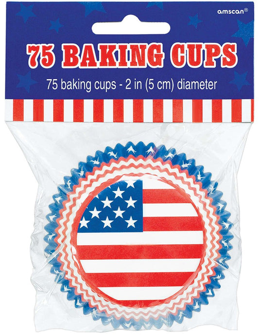 Copas para hornear con la bandera estadounidense