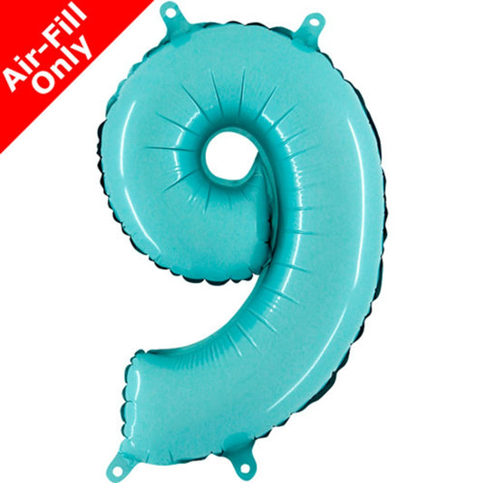 Grabo Pastel Blue Number 9 14in Foil Balloon