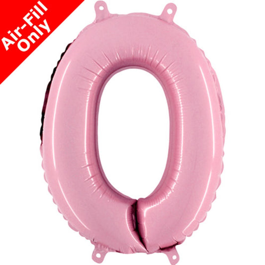 Grabo Pastel Pink Number 0 14in Foil Balloon