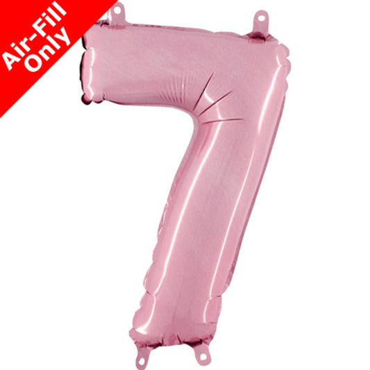 Globo de papel de aluminio Grabo rosa pastel número 7 de 14 pulgadas