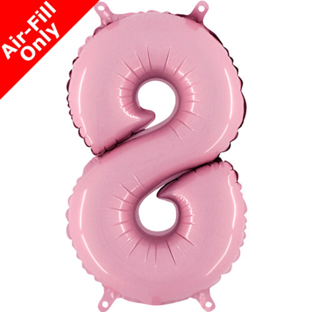 Grabo Pastel Pink Number 8 14in Foil Balloon