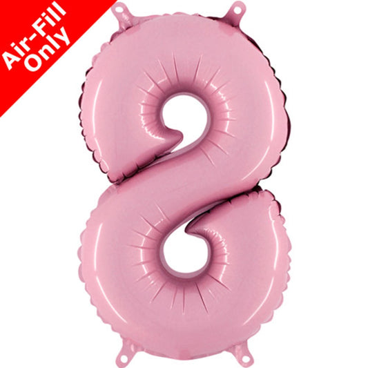 Globo de papel de aluminio Grabo rosa pastel número 8 de 14 pulgadas