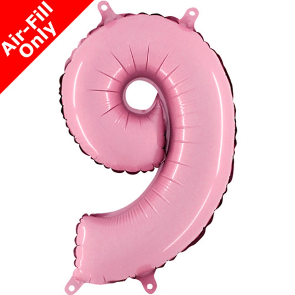 Globo de papel de aluminio Grabo rosa pastel número 9 de 14 pulgadas