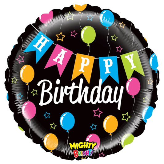Betallic Mighty Banner Birthday 21 inch Mighty Bright? Balloon Packaged 1ct