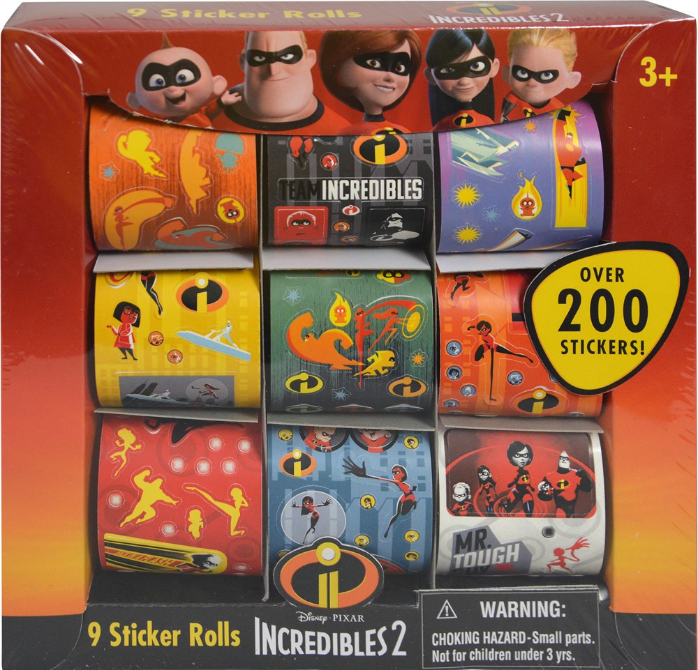 The Incredibles Sticker 9 Roll 8.25x1.5x8.25