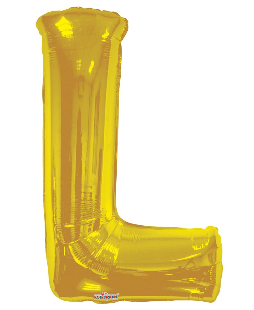 Jumbo Foil Letter Balloon 34in Gold - L