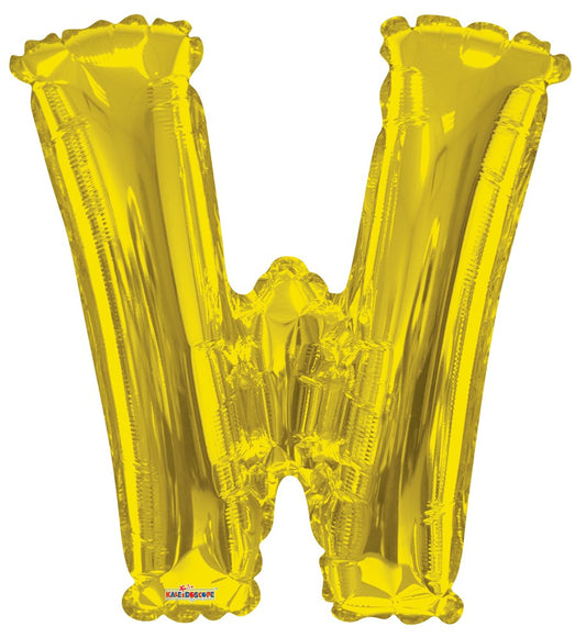 Globo metalizado con letras Jumbo, 34 pulgadas, dorado, W