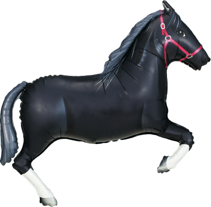 Betallic Black Horse 34 inch Shaped Foil Balloon Packaged 1ct