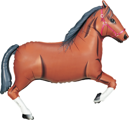 Betallic Brown Horse 34 inch Shaped Foil Balloon Packaged 1ct