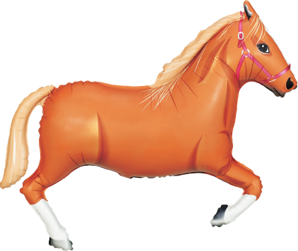 Betallic Tan Horse 34 inch Shaped Foil Balloon Packaged 1ct