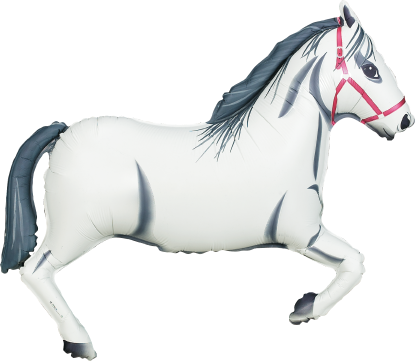 Betallic White Horse 34 inch Shaped Foil Balloon Packaged 1ct