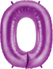 Betallic 0 Purple 34 inch Shaped Foil Balloon Packaged 1ct