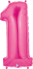 Betallic 1 Pink 34 inch Shaped Foil Balloon Packaged 1ct