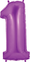 Betallic 1 Purple 34 inch Shaped Foil Balloon Packaged 1ct