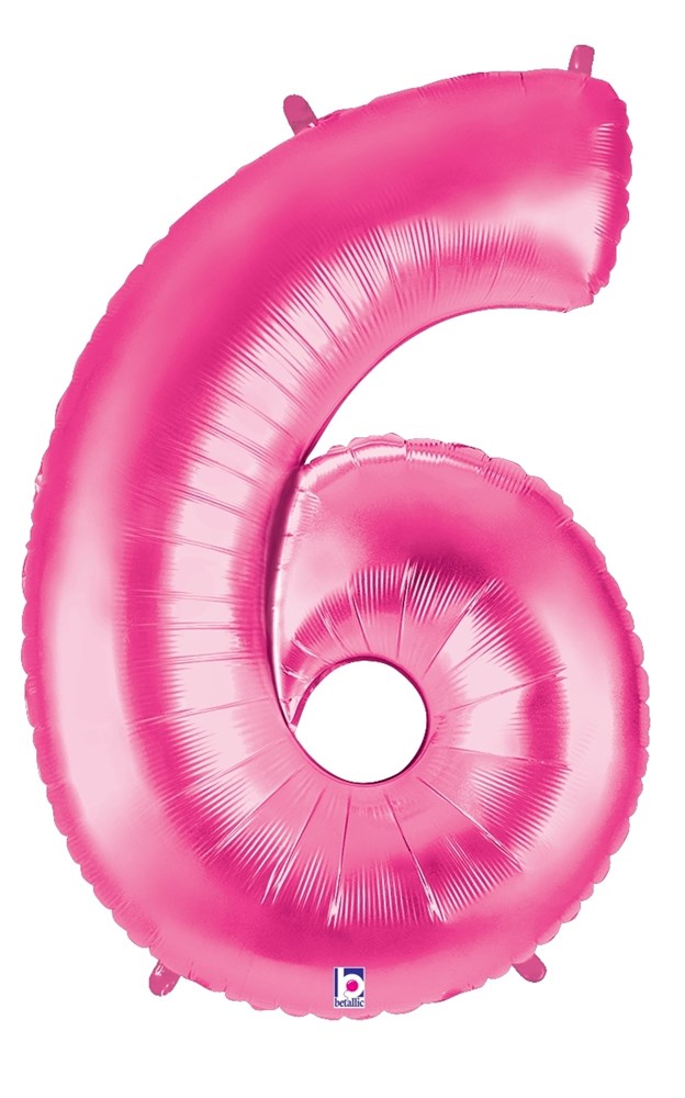 Betallic 6 Pink 34 inch Shaped Foil Balloon Polybagged 1ct