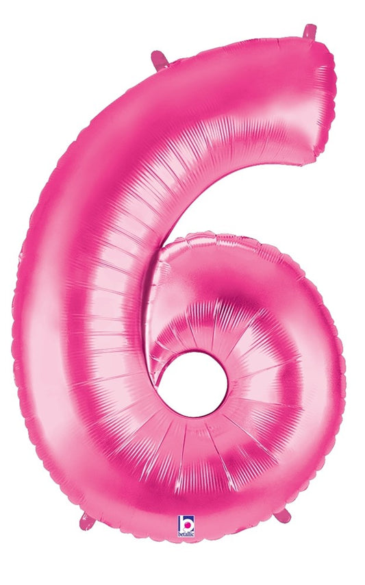 Betallic 6 Pink 34 inch Shaped Foil Balloon Packaged 1ct