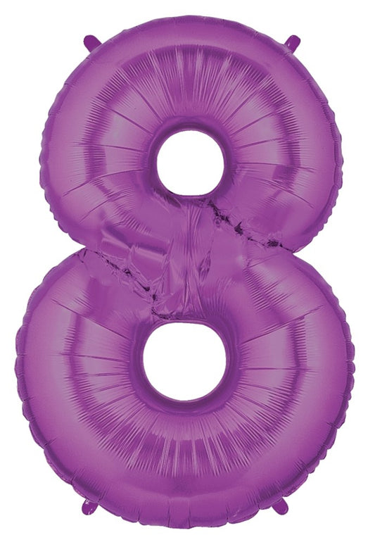 Betallic 8 Purple 34 inch Shaped Foil Balloon Polybagged 1ct