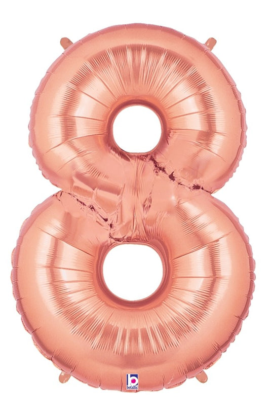 Betallic 8 Rose Gold 34 inch Shaped Foil Balloon Polybagged 1ct