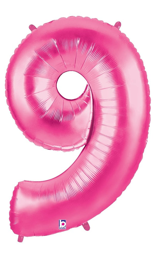 Betallic 9 Pink 34 inch Shaped Foil Balloon Polybagged 1ct