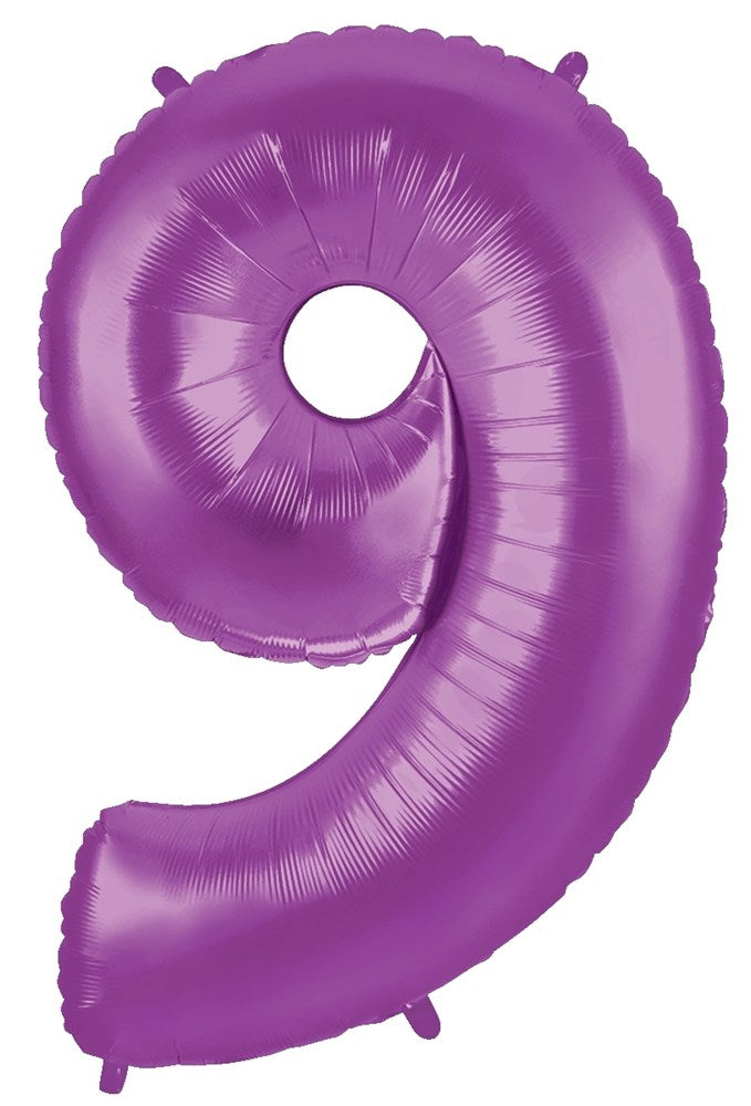 Betallic 9 Purple 34 inch Shaped Foil Balloon Polybagged 1ct