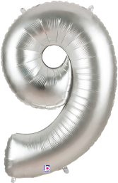 Betallic 9 Silver 34 inch Shaped Foil Balloon Packaged 1ct