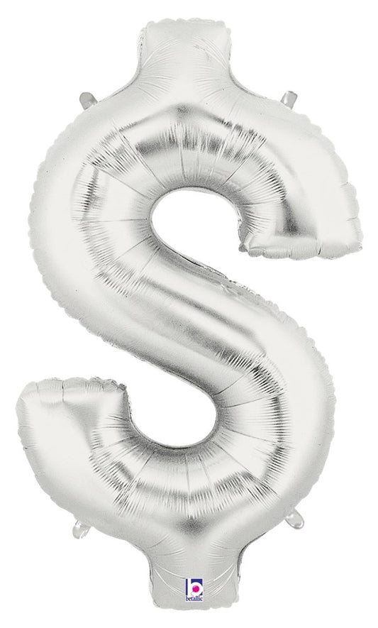 Betallic $ Silver 34 inch Shaped Foil Balloon 1ct