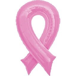 Breast Cancer Awareness Pink Ribbon 36in Foil Balloon