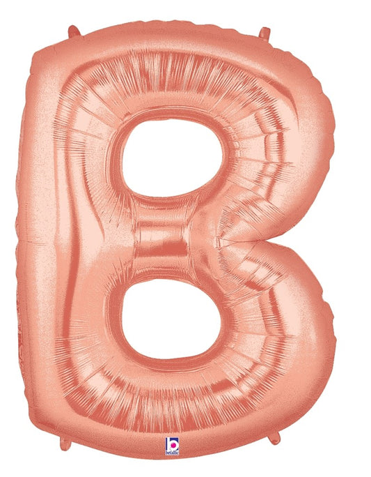 Betallic B Rose Gold 34 inch Shaped Foil Balloon Polybagged 1ct