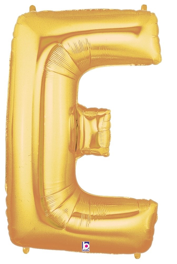 Betallic E Gold 34 inch Shaped Foil Balloon Polybagged 1ct