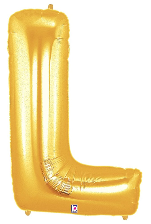 Betallic L Gold 34 inch Shaped Foil Balloon Polybagged 1ct