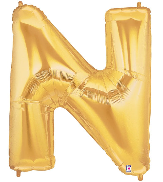 Betallic N Gold 34 inch Shaped Foil Balloon Polybagged 1ct