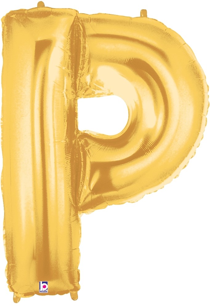 Betallic P Gold 34 inch Shaped Foil Balloon Polybagged 1ct