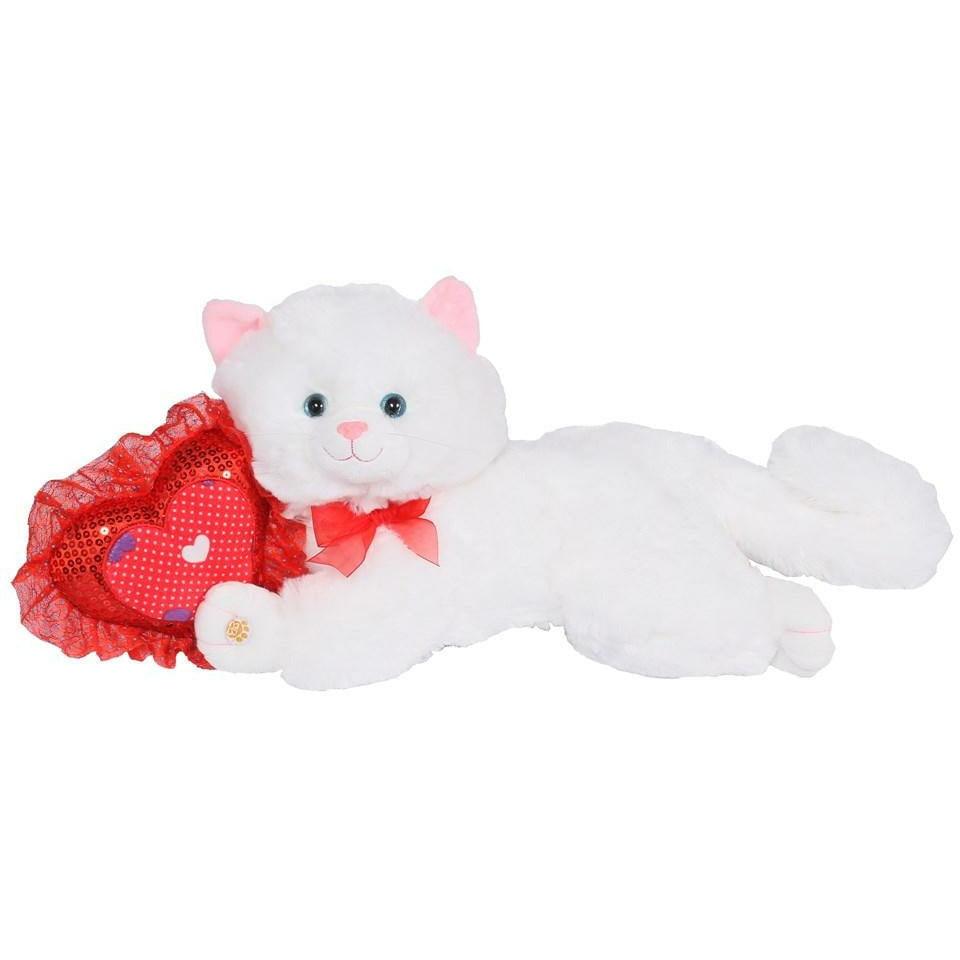 15in Sassy Cat Red Heart - Toy World Inc