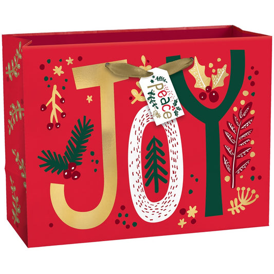 Bolso horizontal mediano Christmas Joy con etiqueta de regalo