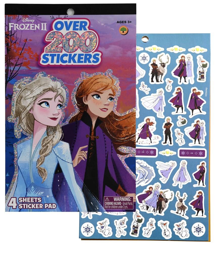 Frozen 2- 4 Hojas Foil Cover Sticker Pad 200+ Stickers