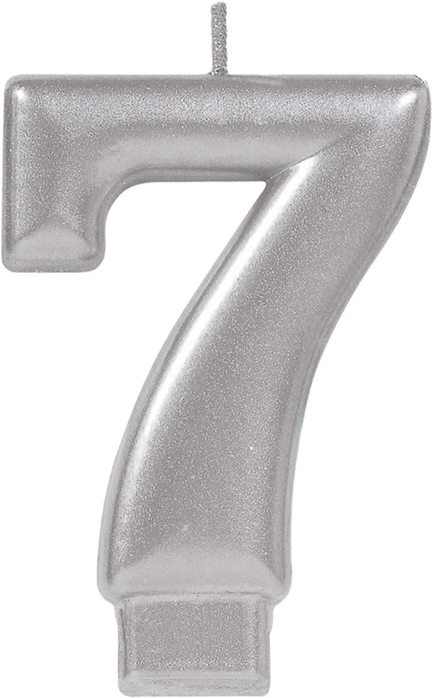 Numeral Candle No 7 - Silver