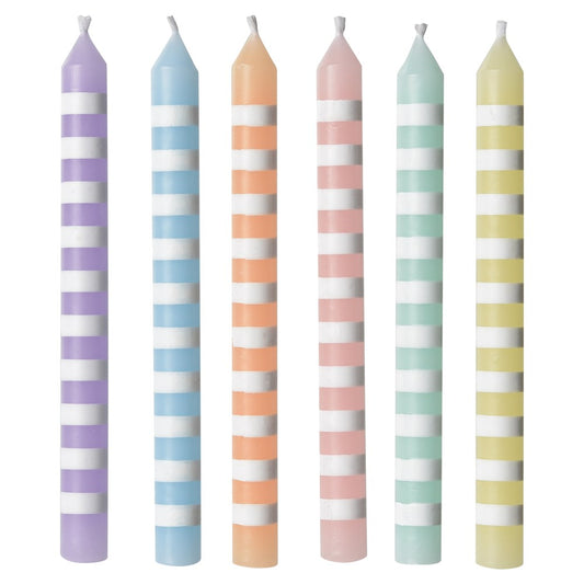 Pastel Stripe Candle - 3.25in 12ct
