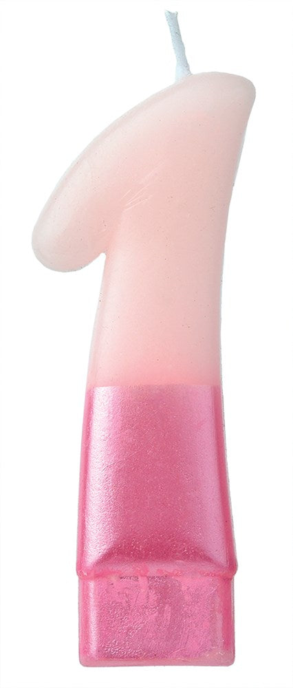 Numeral Candle No 1 - Pink