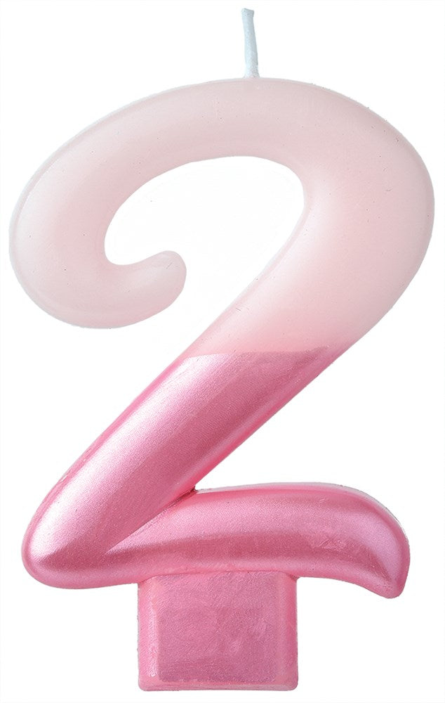 Numeral Candle No 2 - Pink